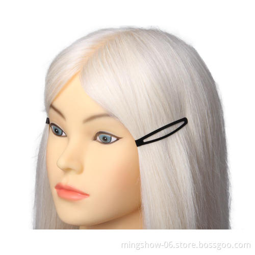 White color short goat hair mannequin head makeup training for sale